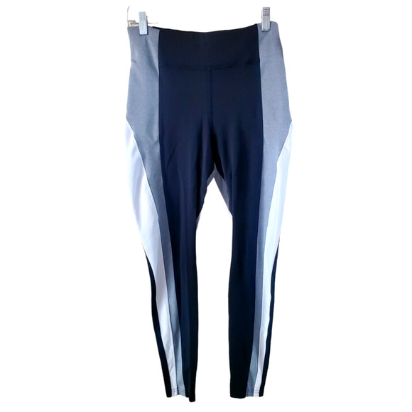 Athleta Pants - Athleta Crest Colorblock Tight Black & Gray Workout Sz M